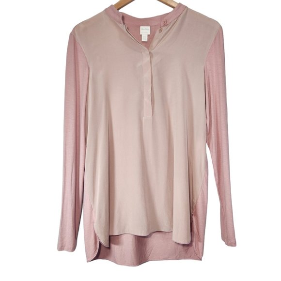 MaxMara Leisure Pink Silk Front Blouse Top - Picture 3 of 9